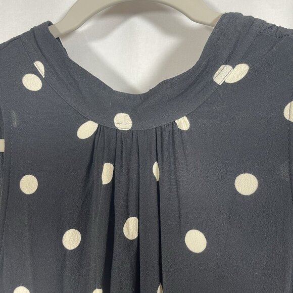 J.CREW Women's Drapey Tiered Dress Black Polka Dot - Picture 6 of 9